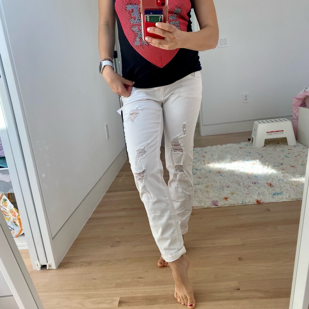 Maternity White denim jeans size 25